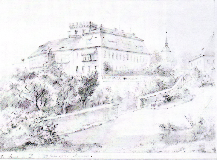 tegning af Maxen, som Fru Serre har givet
til HCA og dateret  – den 20. juni 1841